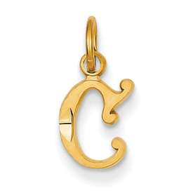 clearance item 14k gold initial C pendant