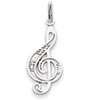 14k white gold treble clef charms with textured details measures 38w x 1 116h weighs 09