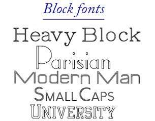 click for block font examples