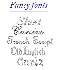 click for fancy font examples